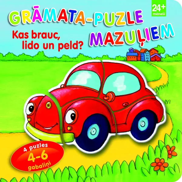 Grāmata-puzle mazuļiem. Kas brauc, lido un peld? (24+ mēneši)