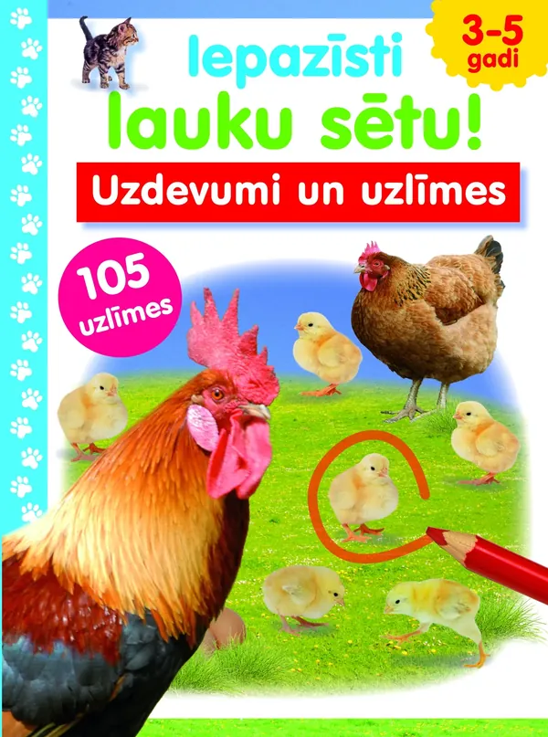 Iepazīsti lauku sētu! Uzdevumi un uzlīmes (3-5 gadi)