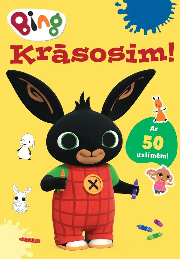 Krāsosim! Krāsošanas grāmata ar 50 uzlīmēm. Bing