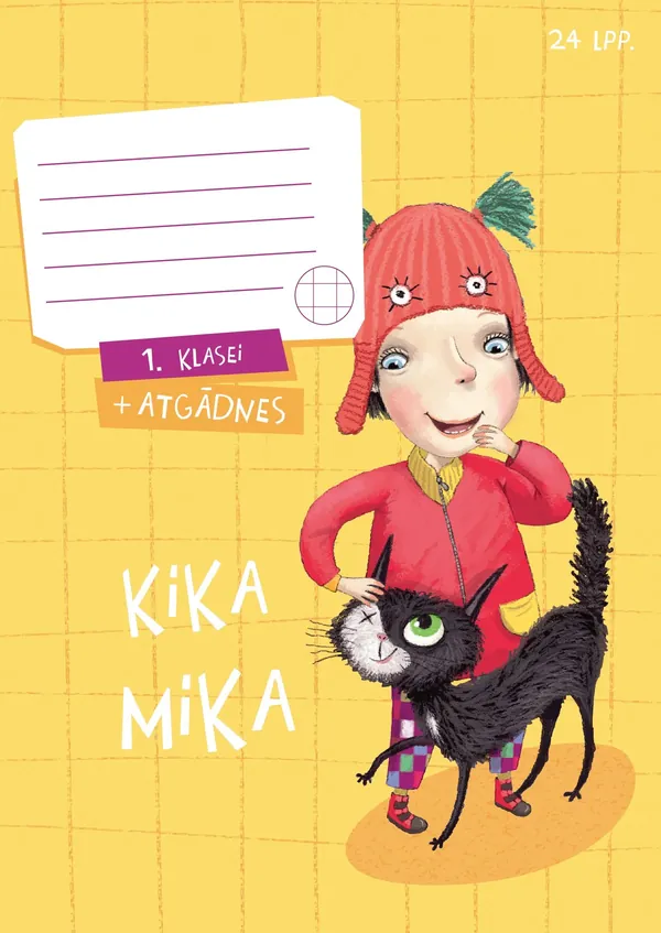 Rūtiņu burtnīca 1. klasei + atgādnes (Kikas Mikas vāciņš)
