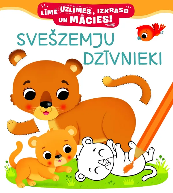 Svešzemju dzīvnieki. Līmē uzlīmes, izkrāso un mācies!