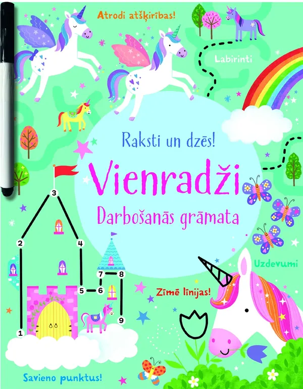 Vienradži. Darbošanās grāmata. Raksti un dzēs!